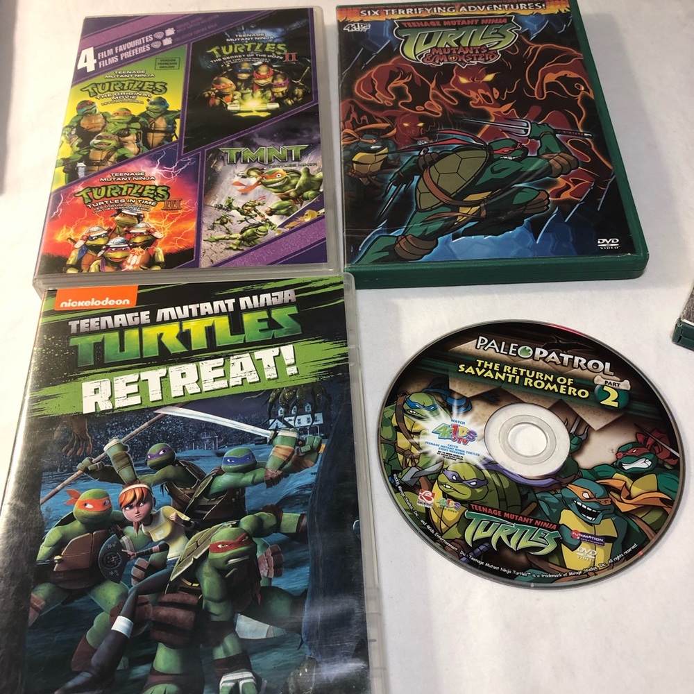 TMNT Teenage Murant Ninja Turtles DVD Lot - Retreat 1,2,3 Movies Read